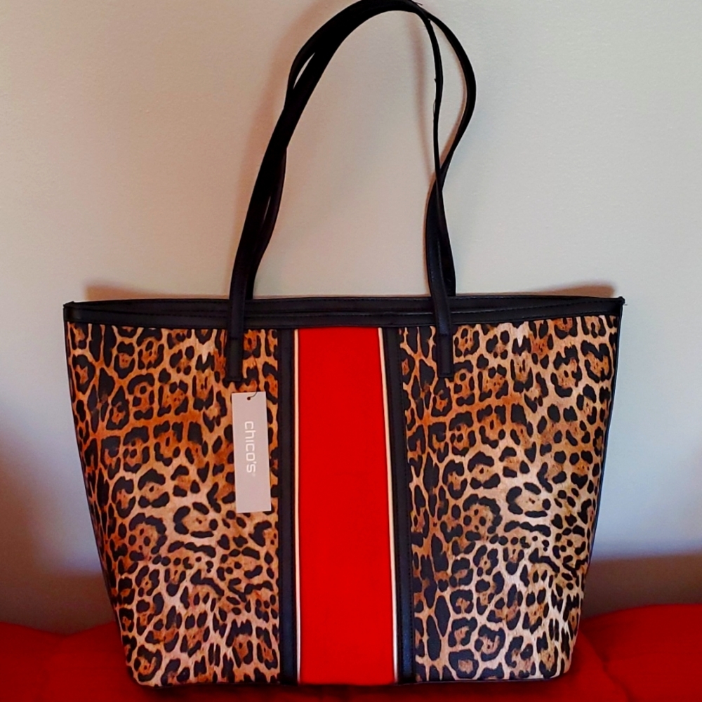 Chico's leopard tote- NWT!